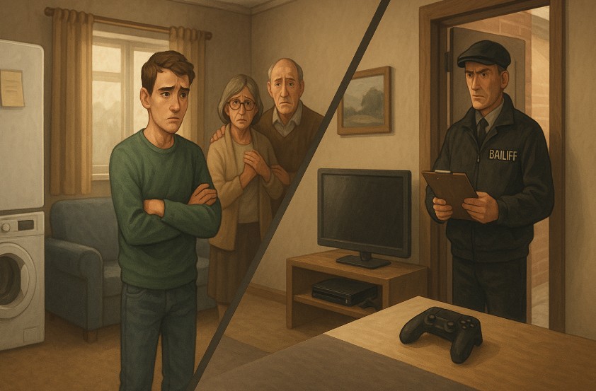 what can bailiffs take if i live with parents