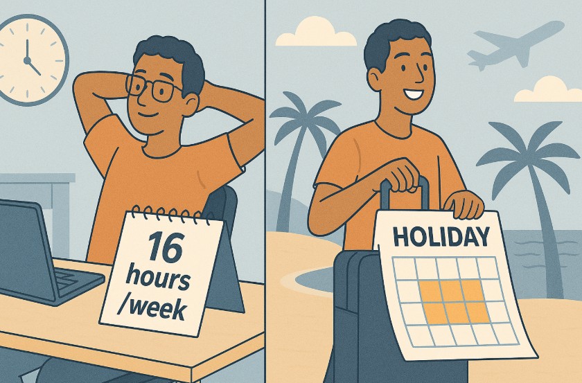 if i work 16 hours a week how much holiday am i entitled to